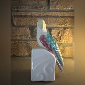 Vintage Ceramic Multicolored Parrot Planter